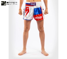 Quần Muaythai Venum - White/Blue/Red