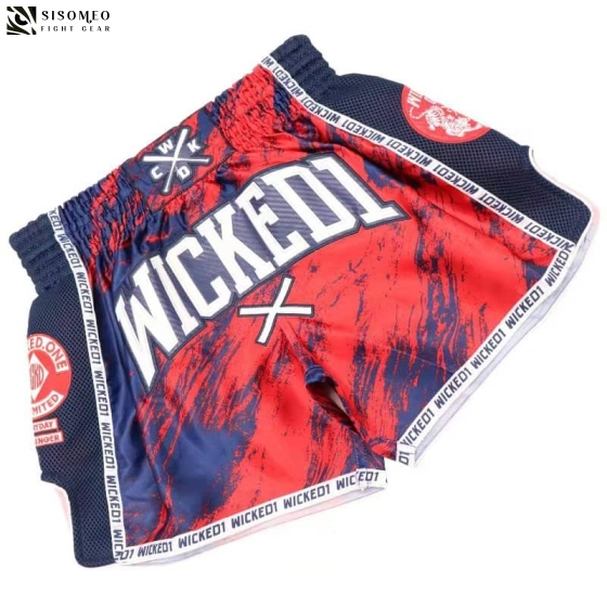 QUẦN MUAYTHAI WICKED RED/BLUE