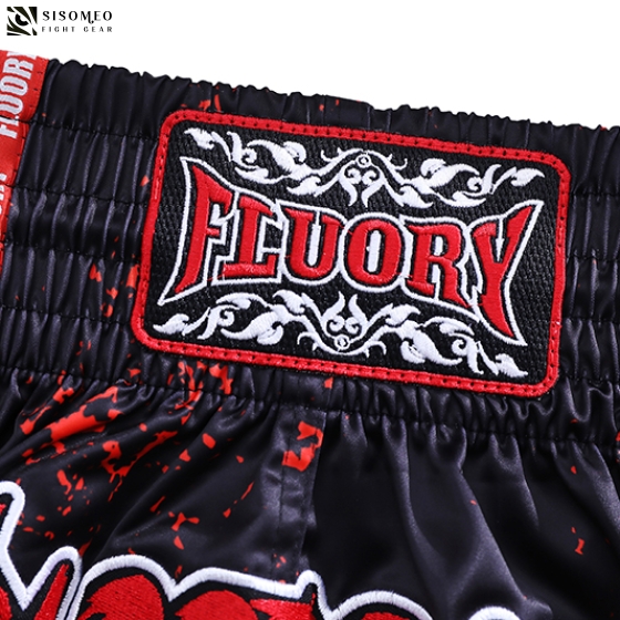 FLUORY Muay Thai Shorts - MTSF-122 Black