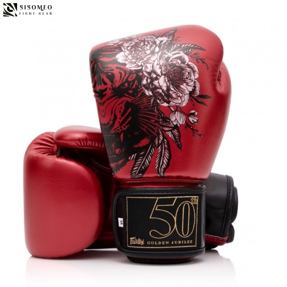 Găng BGV Fairtex Golden Jubilee Metallic Red Boxing Gloves