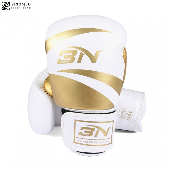 Găng Tay Boxing BN - Trắng/vàng ( màu mới )