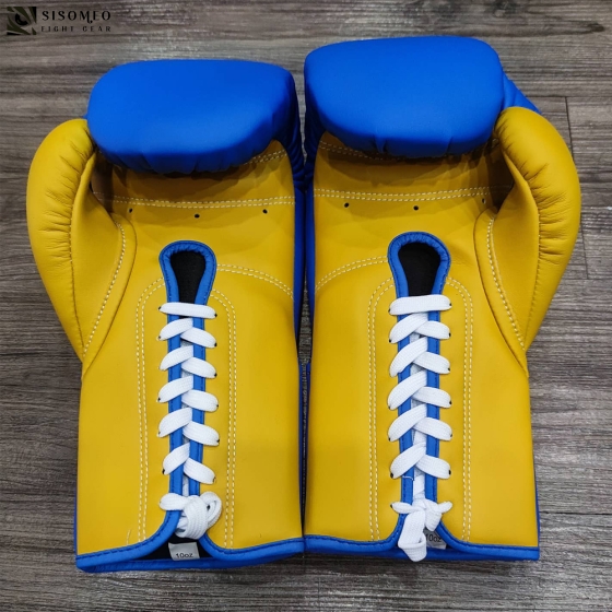 GĂNG SSM LACE UP BOXING GLOVES BLUE/YELLOW