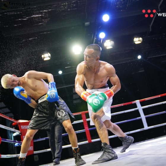 GĂNG SSM LACE UP BOXING GLOVES BLUE/YELLOW