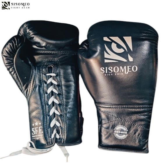 GĂNG SSM LACE UP BOXING GLOVES BLACK