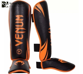 Giáp Chân Venum Challenger Standup Shin Guards Đen/Cam