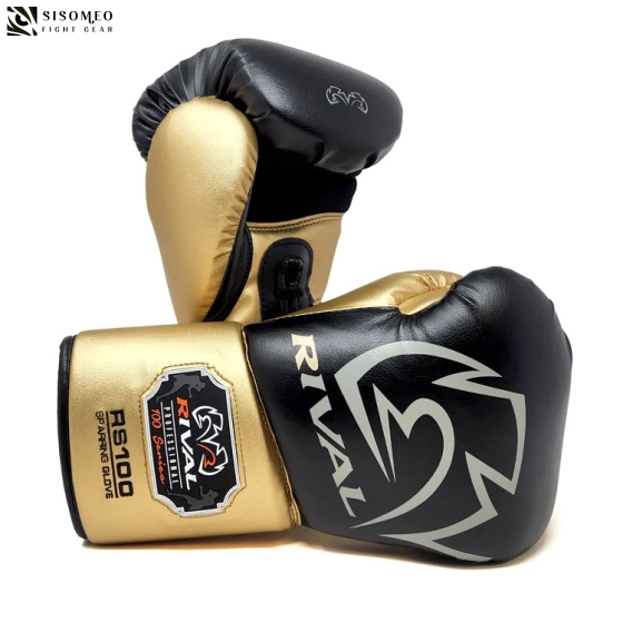 GĂNG BOXING RIVAL RS100 PROFESSIONAL SPARRING GLOVES BLACK/GOLD